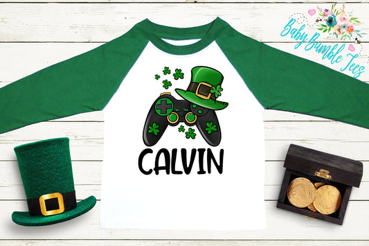 St Patricks Day Shirt - Boys St Patricks Day Shirt - St Paddy's Day - Toddler Shirt - Kids St Patricks Shirt - Gaming Gamer Video Games