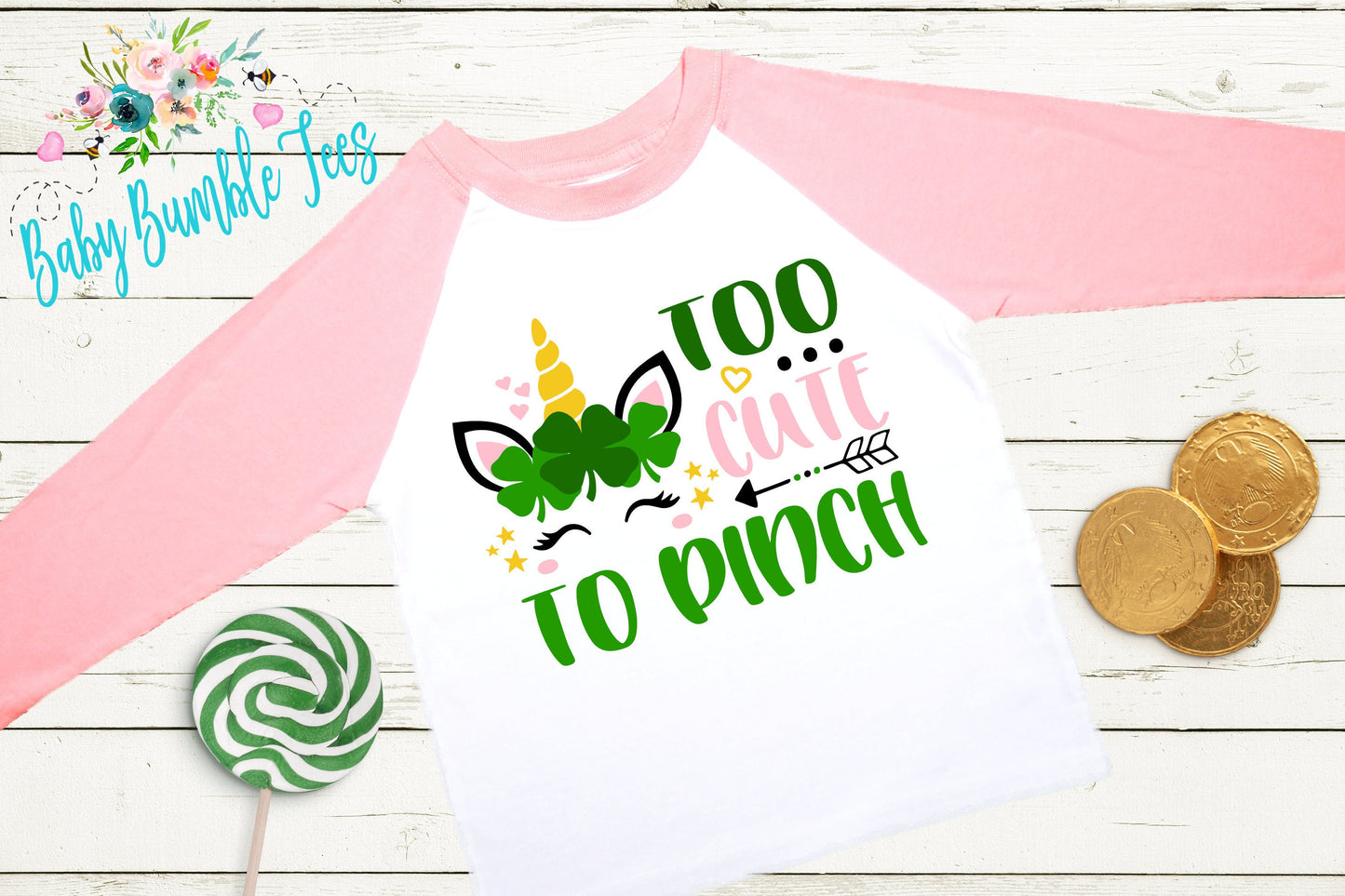 Too Cute To Pinch - St Patricks Day Unicorn Shirt - Girls St Patricks Day - Girls Shirt - Toddler Shirt - kids shirt - Unicorn