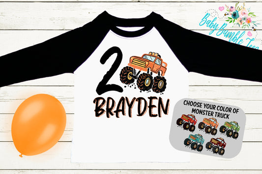 Monster Truck Birthday Shirt // Boy Birthday Shirt // 2nd Birthday Shirt // Birthday Boy // Second Birthday // Monster Truck Birthday Shirt