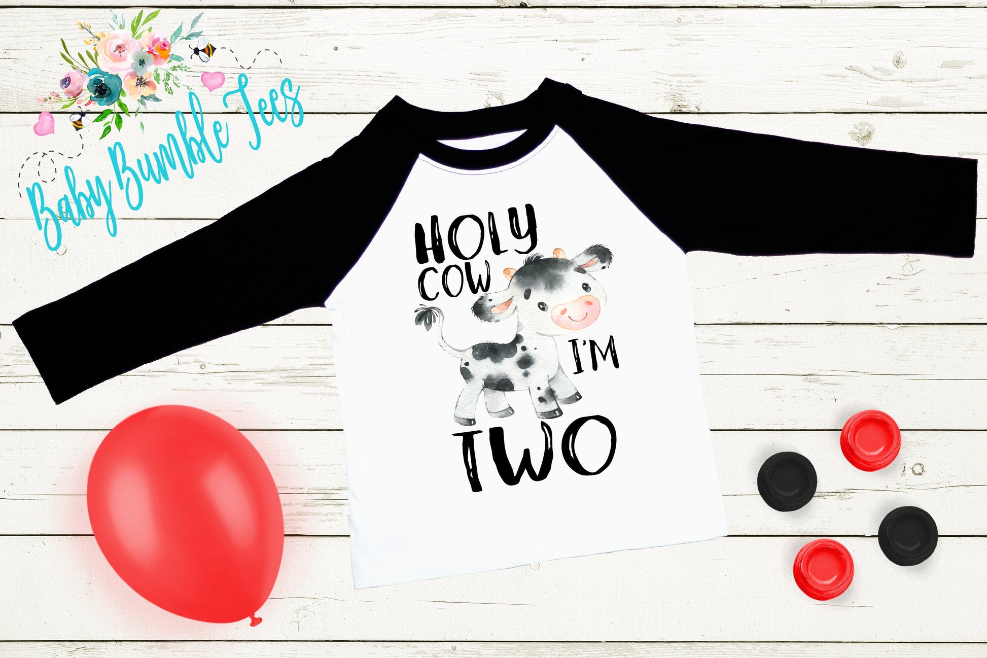 Holy Cow I'm Two // Second birthday // Two birthday shirt // Birthday Boy // Cake Smash Outfits / 2nd birthday / Toddler / Cow Farm Birthday