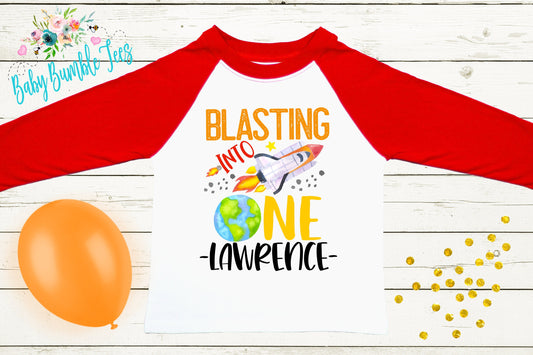 Blasting into One Shirt // First birthday // 1st Birthday shirt // Space Birthday Shirt // Kids Space Shirt // Toddler // Birthday boy