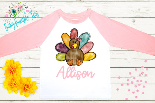 Girl Turkey Shirt // Kids Thanksgiving Shirt // Turkey shirt // Girls Thanksgiving Shirt // Toddler Shirt // Fall Kids Shirt // Thanksgiving