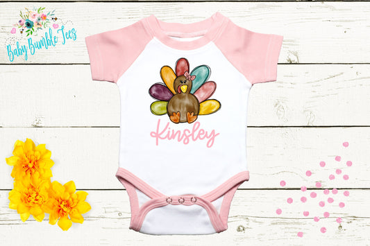 Turkey Name // Baby Girl // First Thanksgiving // Fall // Newborn // Coming home outfit // Thanksgiving Shirt // Kid Onesies® Brand