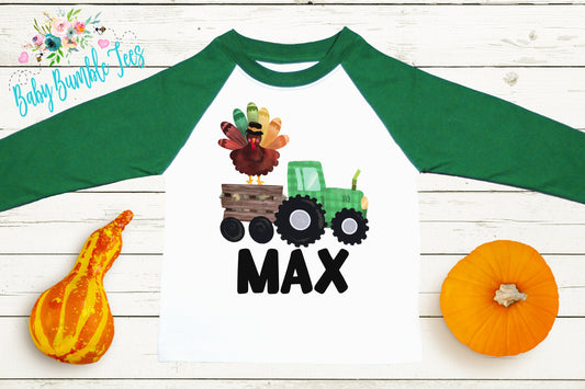 Turkey Tractor Shirt // Kids Thanksgiving Shirt // Turkey t shirt // Boys Thanksgiving Shirt // Toddler Shirt // Kids Fall Shirt // Tractor