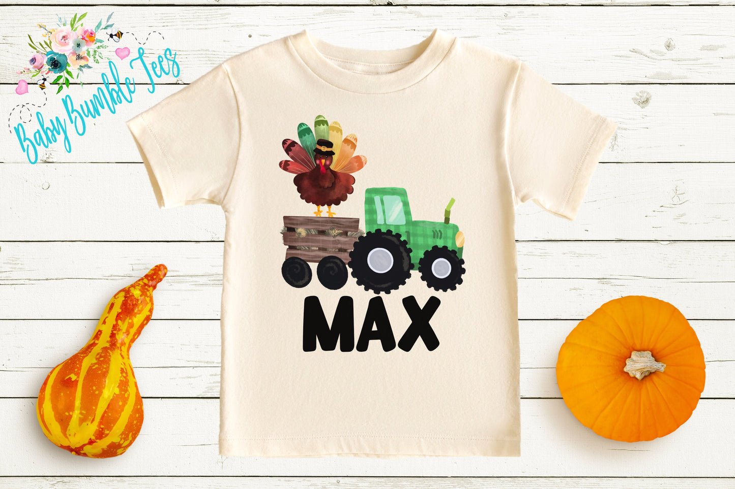 Turkey Tractor Shirt // Kids Thanksgiving Shirt // Turkey t shirt // Boys Thanksgiving Shirt // Toddler Shirt // Kids Fall Shirt // Tractor