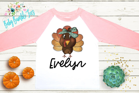 Girl Turkey Shirt // Kids Thanksgiving Shirt // Turkey shirt // Girls Thanksgiving Shirt // Toddler Shirt // Fall Kids Shirt // Thanksgiving