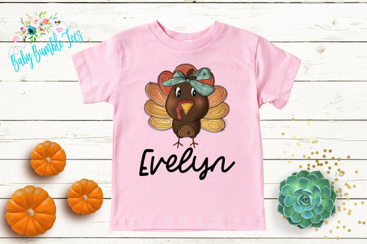 Girl Turkey Shirt // Kids Thanksgiving Shirt // Turkey shirt // Girls Thanksgiving Shirt // Toddler Shirt // Fall Kids Shirt // Thanksgiving