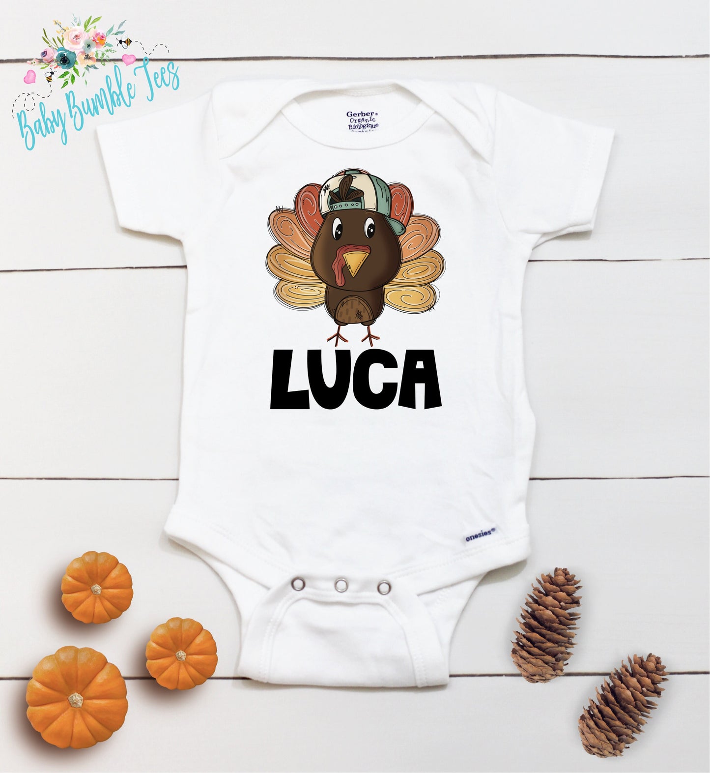 Turkey Name // Baby Boy // First Thanksgiving // Fall // Newborn // Coming home outfit // Thanksgiving Shirt // Kids Thanksgivng Shirt