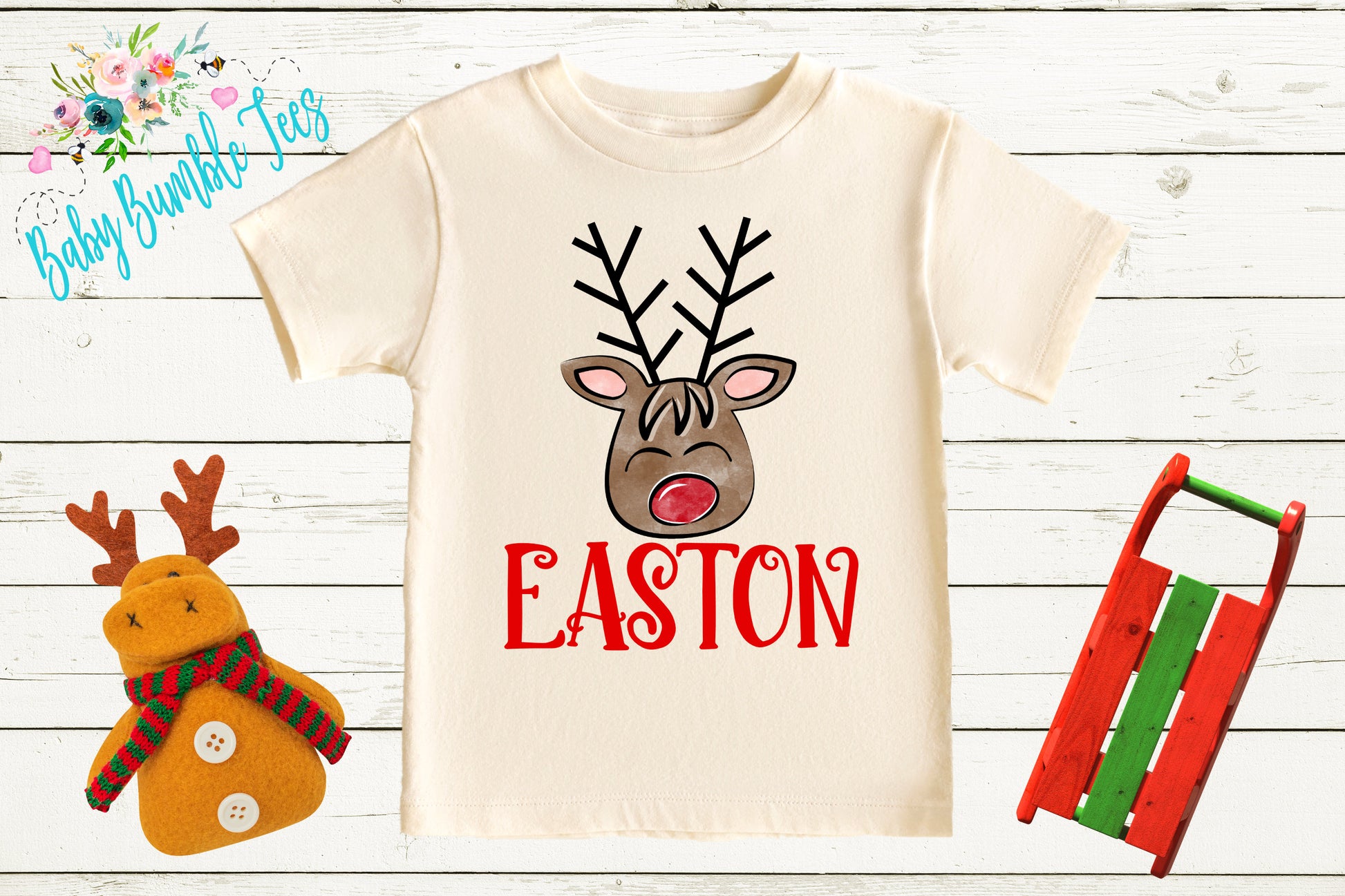 Boys Reindeer Shirt // Kids Christmas Shirt // Personalized Name // Toddler Christmas Shirt // Holiday Shirt // Reindeer Shirt // Gift