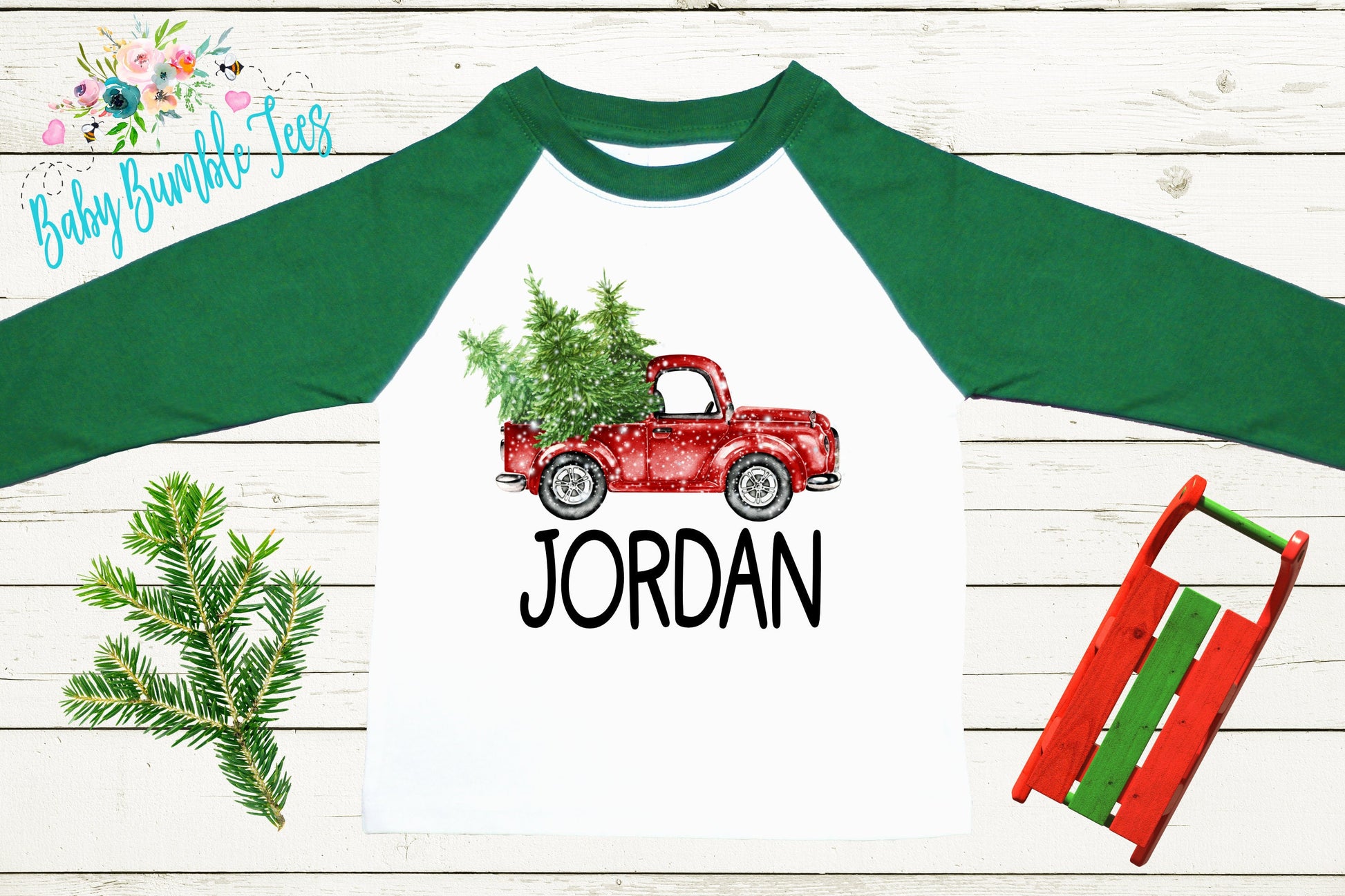 Christmas Truck Shirt // Personalized Name // Christmas // Boy T Shirt // Truck // My First Christmas // Christmas Tree // Toddler Shirt