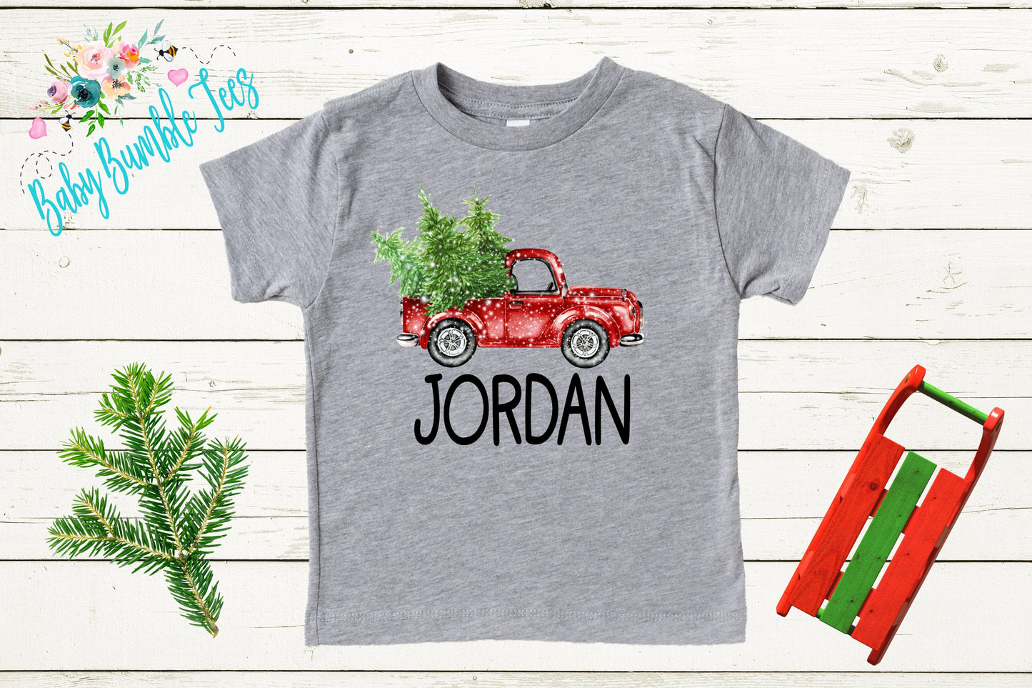 Christmas Truck Shirt // Personalized Name // Christmas // Boy T Shirt // Truck // My First Christmas // Christmas Tree // Toddler Shirt