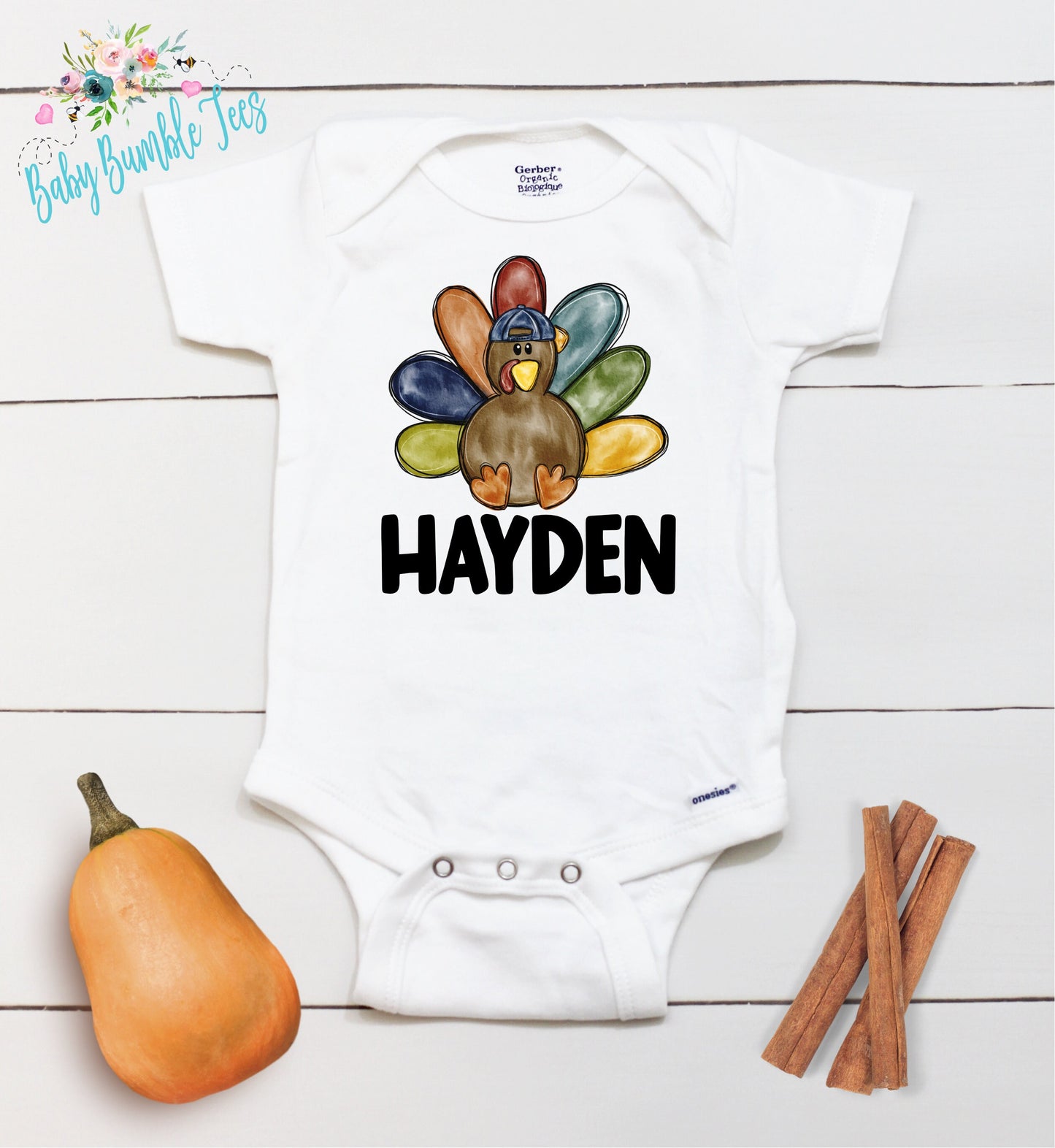 Turkey Name // Baby Boy // First Thanksgiving // Fall // Newborn // Coming home outfit // Thanksgiving Shirt // Kids Thanksgivng Shirt