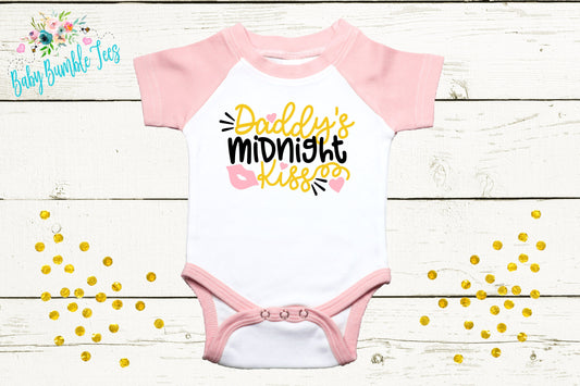 Daddy's Midnight Kiss Bodysuit - New Years - New Years Kids Shirt - Toddler Shirts - New Years Eve Outfit - Kids New Year Shirt