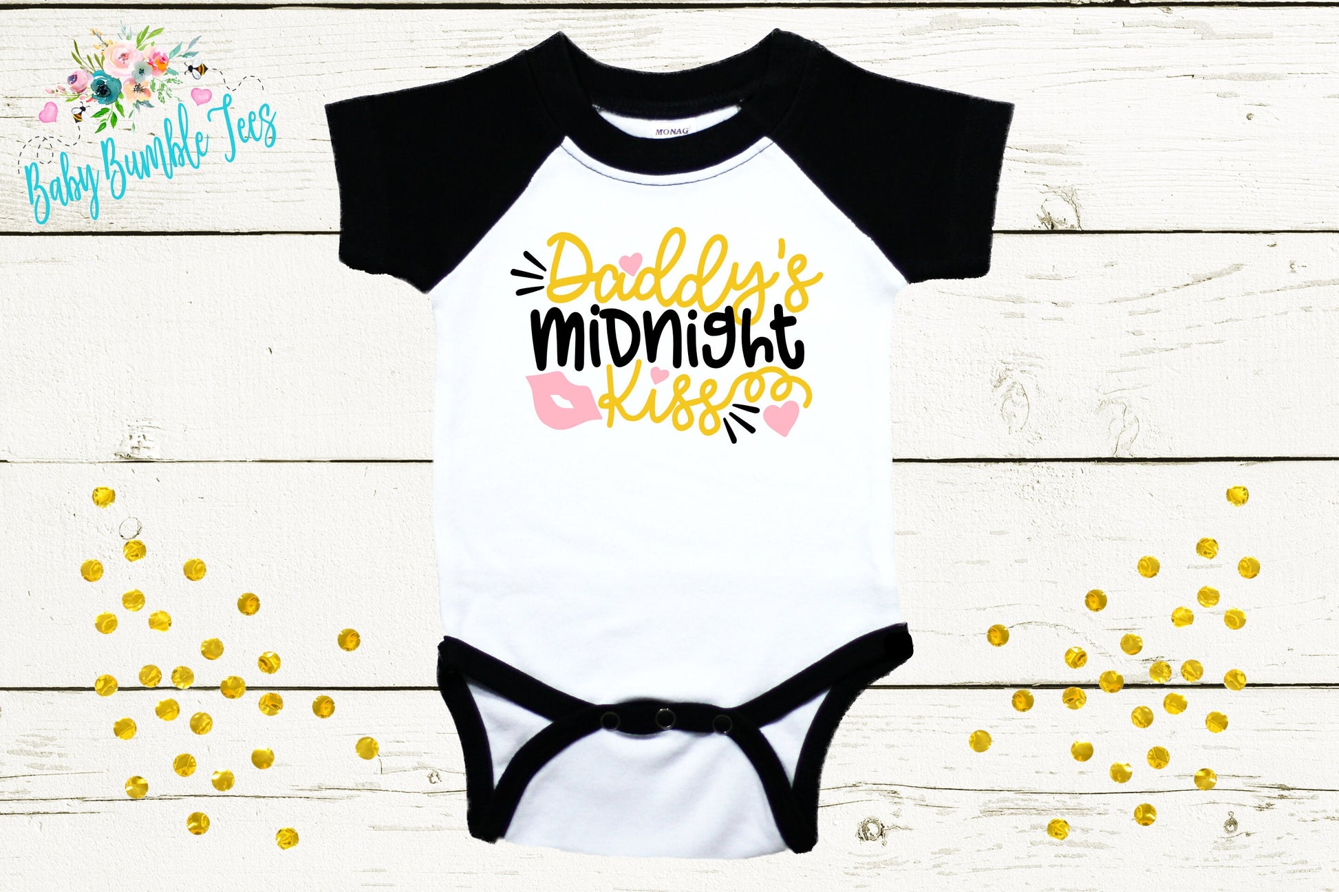 Daddy's Midnight Kiss Bodysuit - New Years - New Years Kids Shirt - Toddler Shirts - New Years Eve Outfit - Kids New Year Shirt