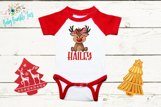 Reindeer Name // Personalized Name // Christmas // Baby Girl // Holiday // Gift // Kids Shirt // First Christmas // Reindeer
