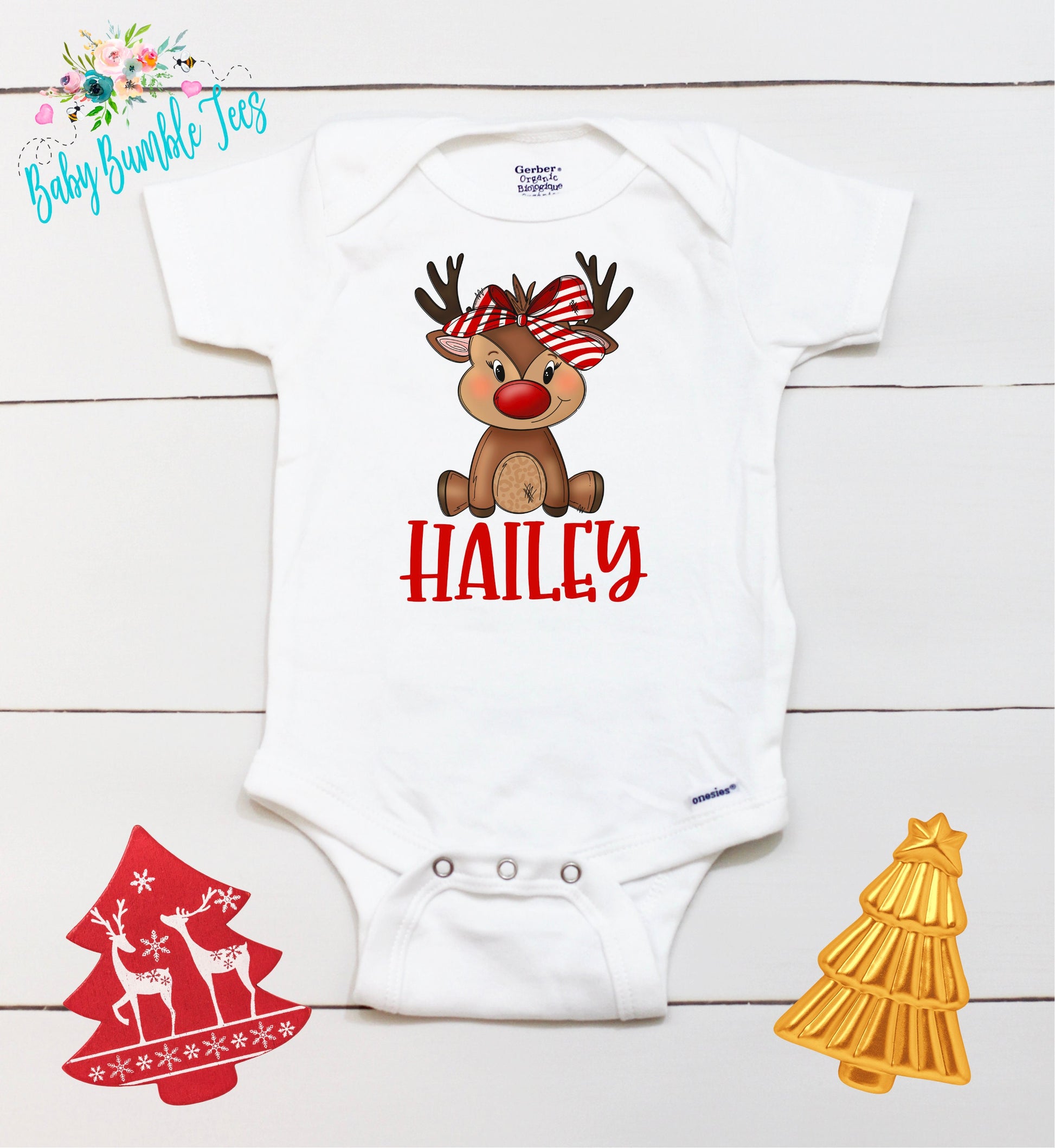 Reindeer Name // Personalized Name // Christmas // Baby Girl // Holiday // Gift // Kids Shirt // First Christmas // Reindeer