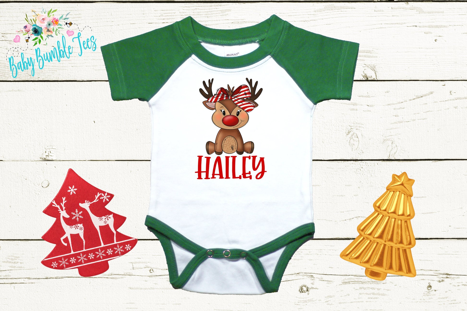 Reindeer Name // Personalized Name // Christmas // Baby Girl // Holiday // Gift // Kids Shirt // First Christmas // Reindeer