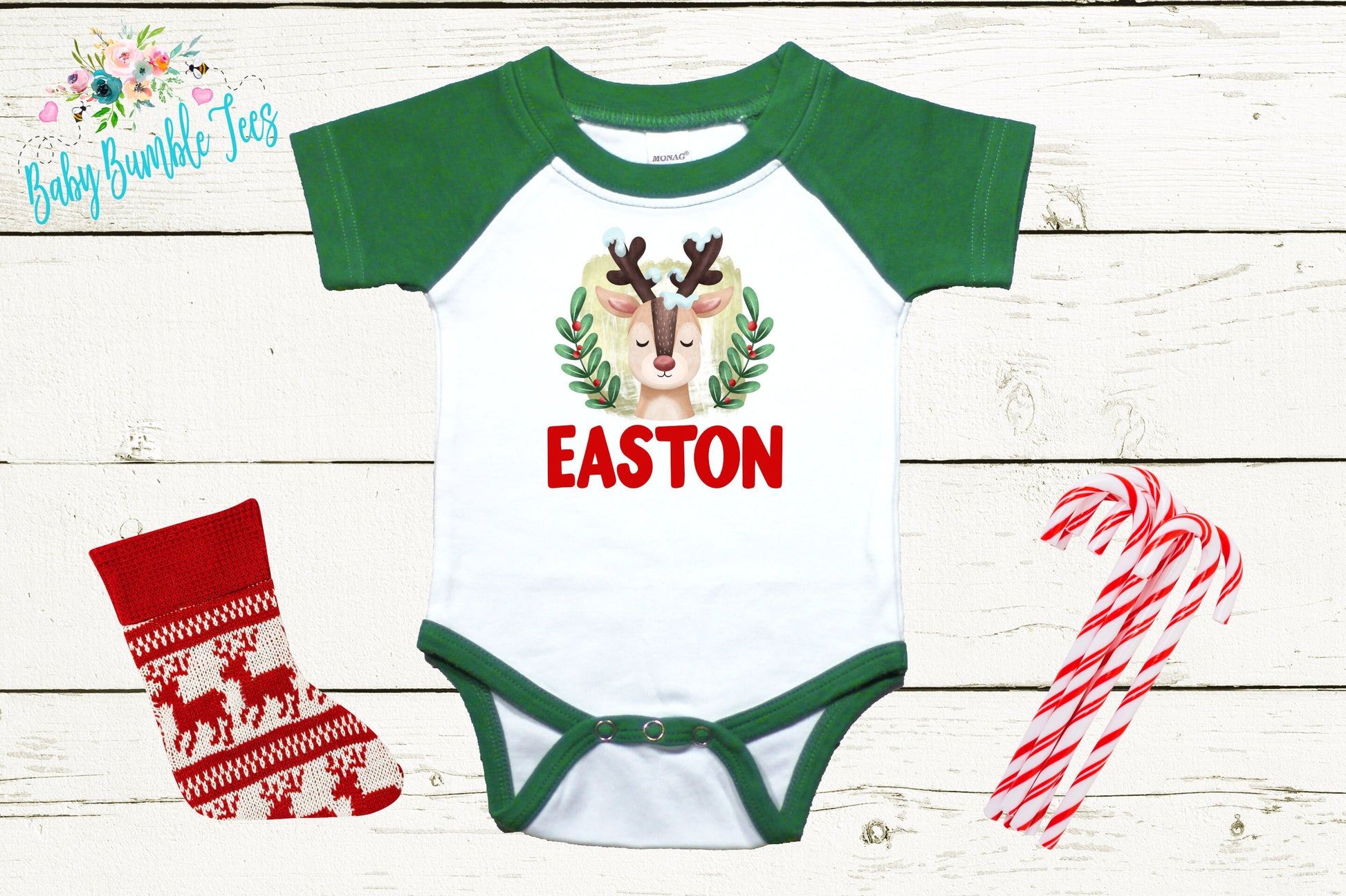 Reindeer Name // Personalized Name // Christmas // Baby Boy // Holiday // Kids Shirt // First Christmas // Reindeer // Gift