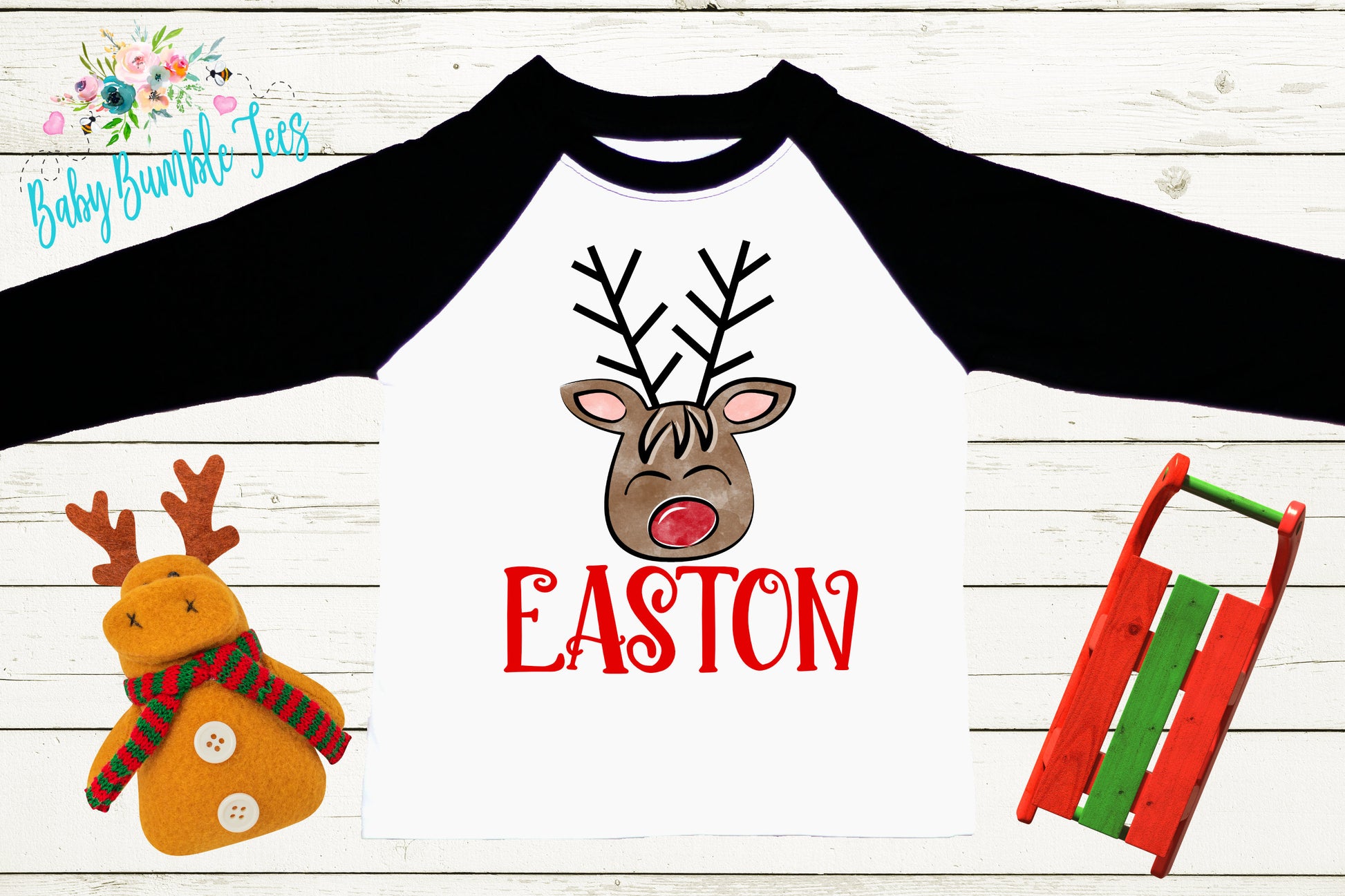 Boys Reindeer Shirt // Kids Christmas Shirt // Personalized Name // Toddler Christmas Shirt // Holiday Shirt // Reindeer Shirt // Gift