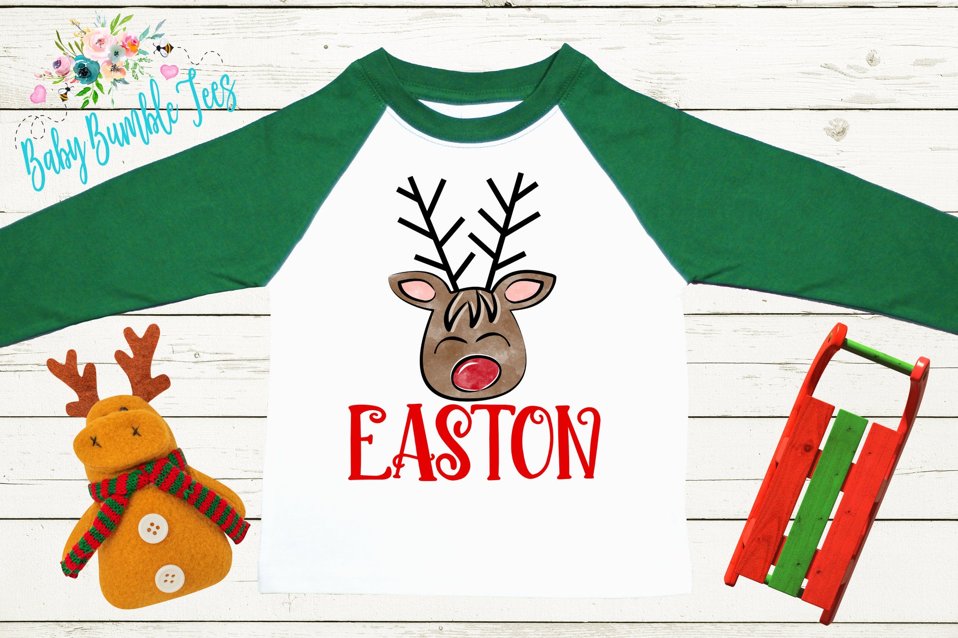 Boys Reindeer Shirt // Kids Christmas Shirt // Personalized Name // Toddler Christmas Shirt // Holiday Shirt // Reindeer Shirt // Gift