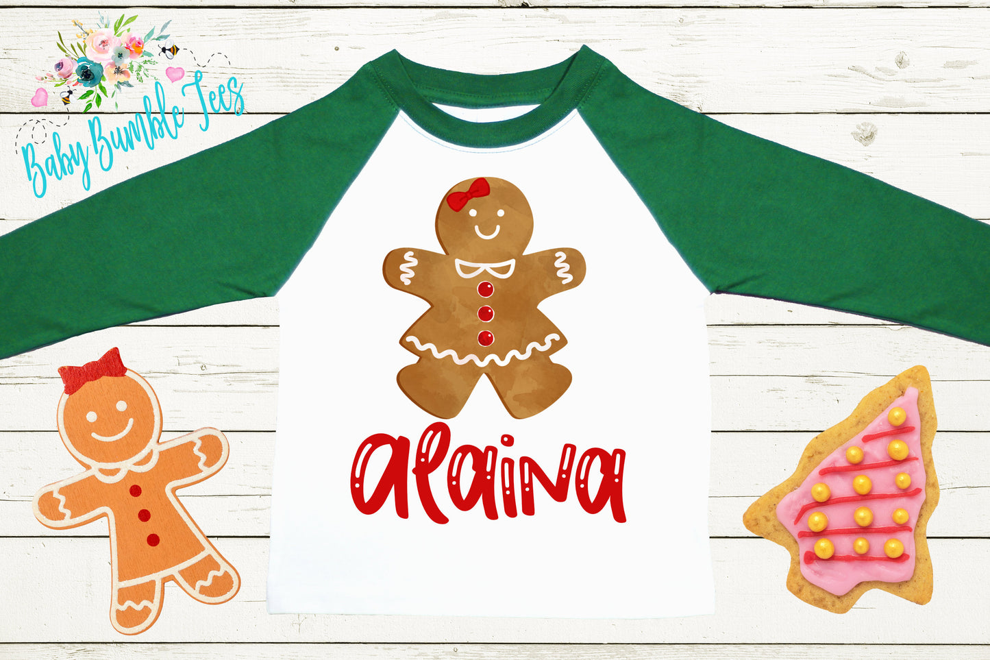 Gingerbread Girl Name Shirt // Personalized Name // Christmas // Toddler Shirt // Holiday // Kids Shirt // Gift // Girls Christmas Shirt
