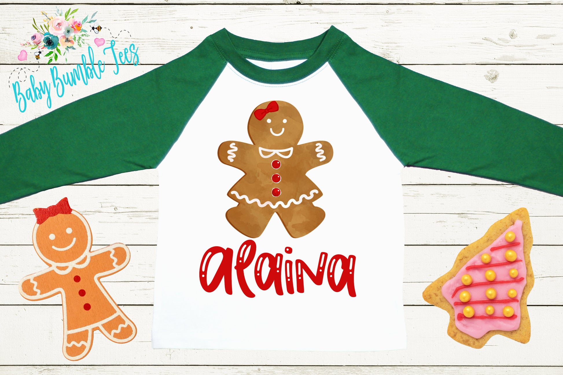Gingerbread Girl Name Shirt // Personalized Name // Christmas // Toddler Shirt // Holiday // Kids Shirt // Gift // Girls Christmas Shirt
