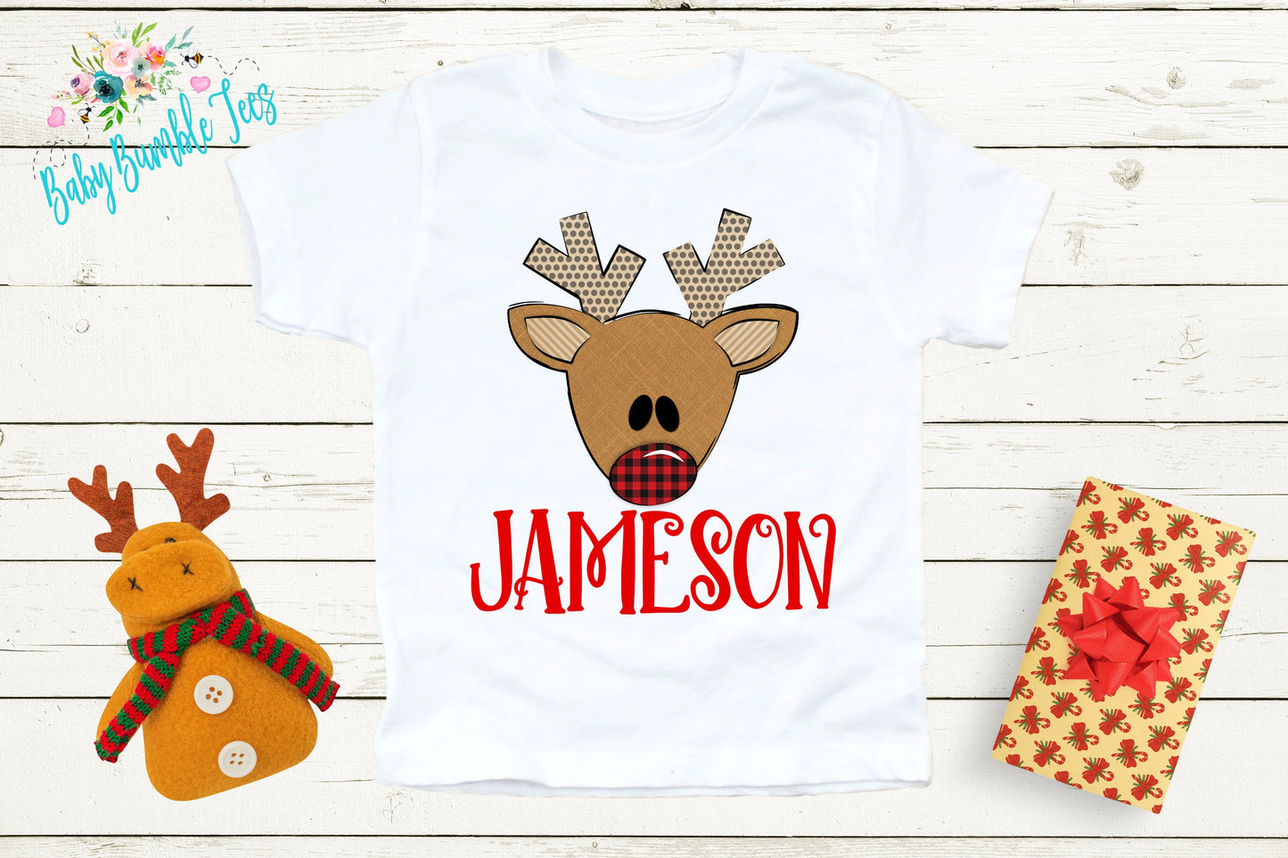 Reindeer Name Shirt // Personalized Name // Christmas // Toddler Shirt // Holiday // Kids Shirt // Gift // First Christmas // Reindeer