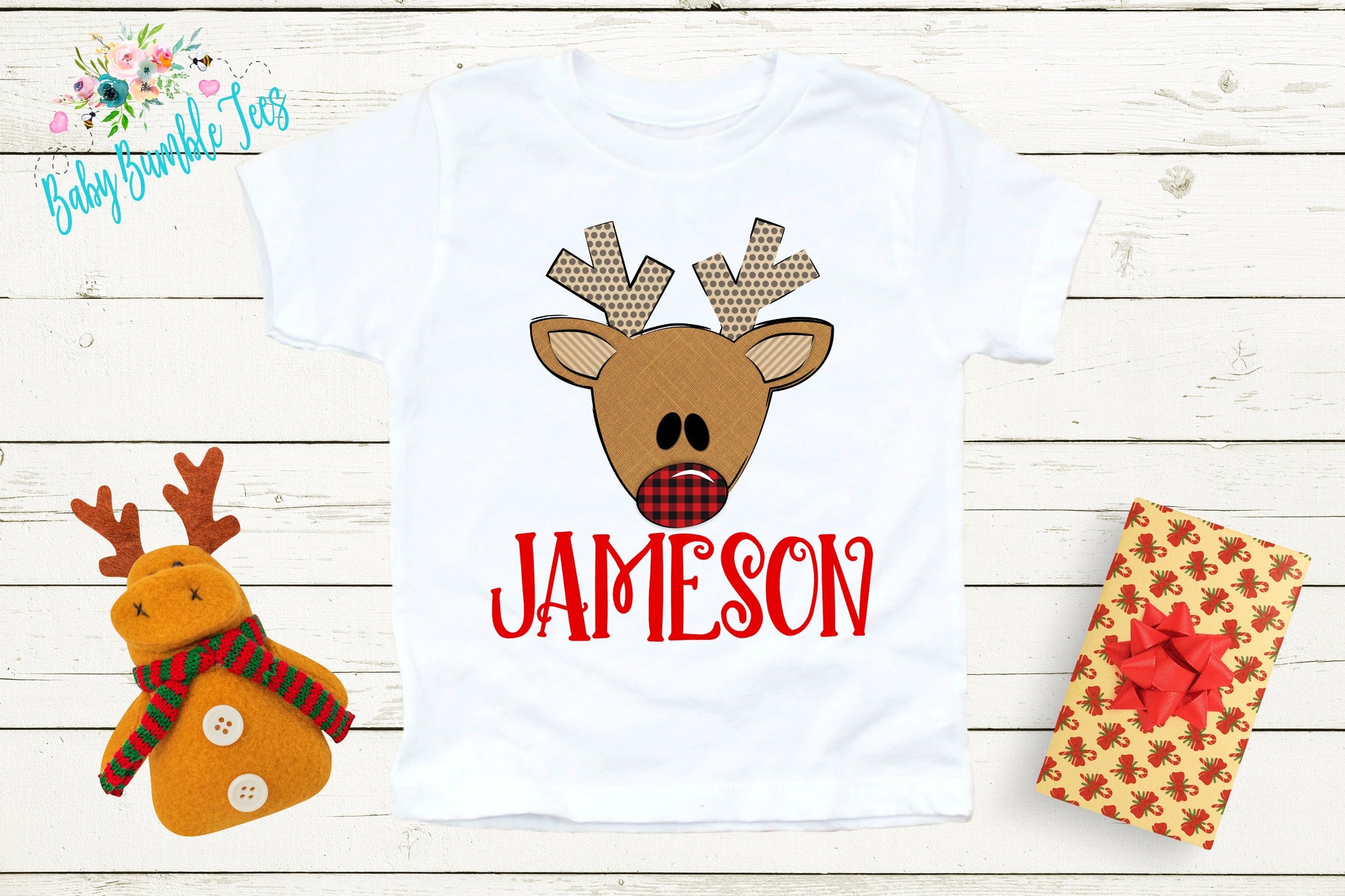 Reindeer Name Shirt // Personalized Name // Christmas // Toddler Shirt // Holiday // Kids Shirt // Gift // First Christmas // Reindeer