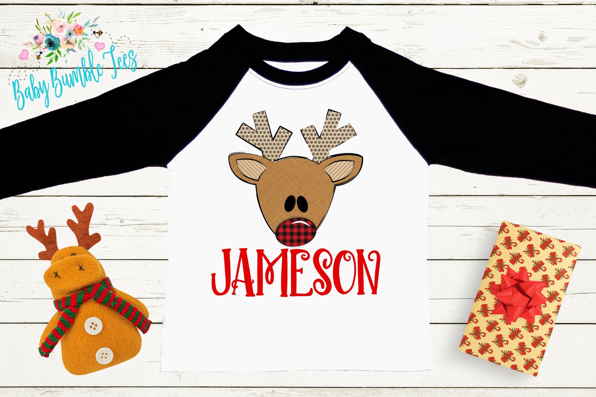 Reindeer Name Shirt // Personalized Name // Christmas // Toddler Shirt // Holiday // Kids Shirt // Gift // First Christmas // Reindeer