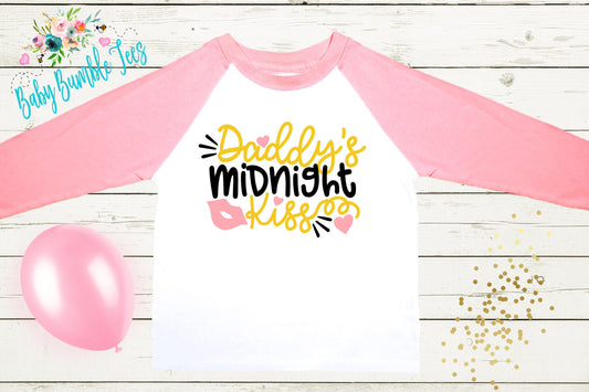 Daddy's Midnight Kiss Shirt - New Years Toddler Shirt - New Years Kids Shirt - Toddler Shirts - New Years Eve Outfit - New Year