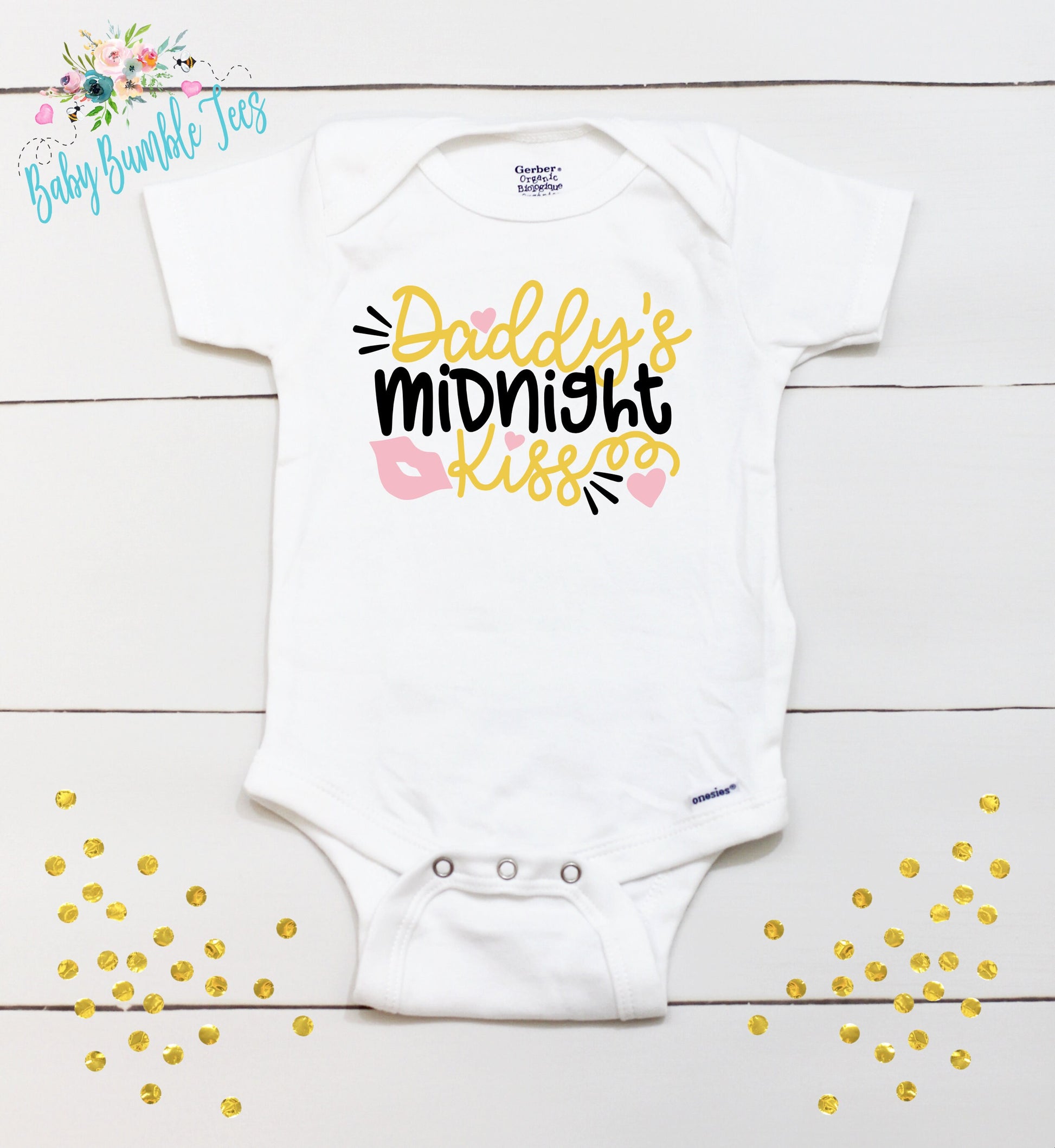Daddy's Midnight Kiss Bodysuit - New Years - New Years Kids Shirt - Toddler Shirts - New Years Eve Outfit - Kids New Year Shirt