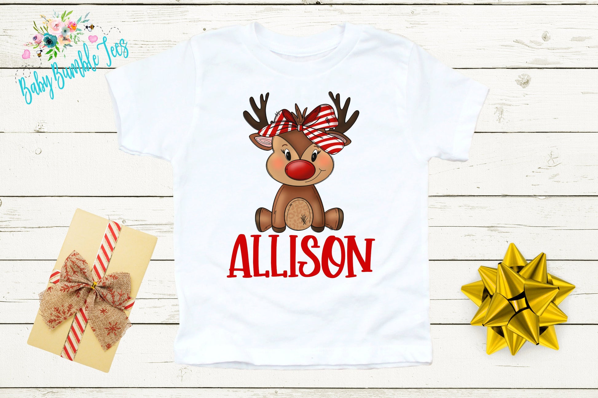 Girls Reindeer Shirt // Girls Christmas Shirt // Personalized Name Shirt // Kids Holiday Shirt // Kids Christmas Shirt // Toddler Christmas