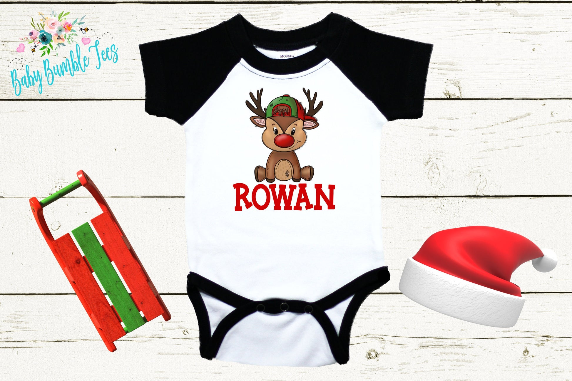 Reindeer Name // Personalized Name // Christmas // Baby Boy // Holiday // Kids Shirt // First Christmas // Reindeer // Gift