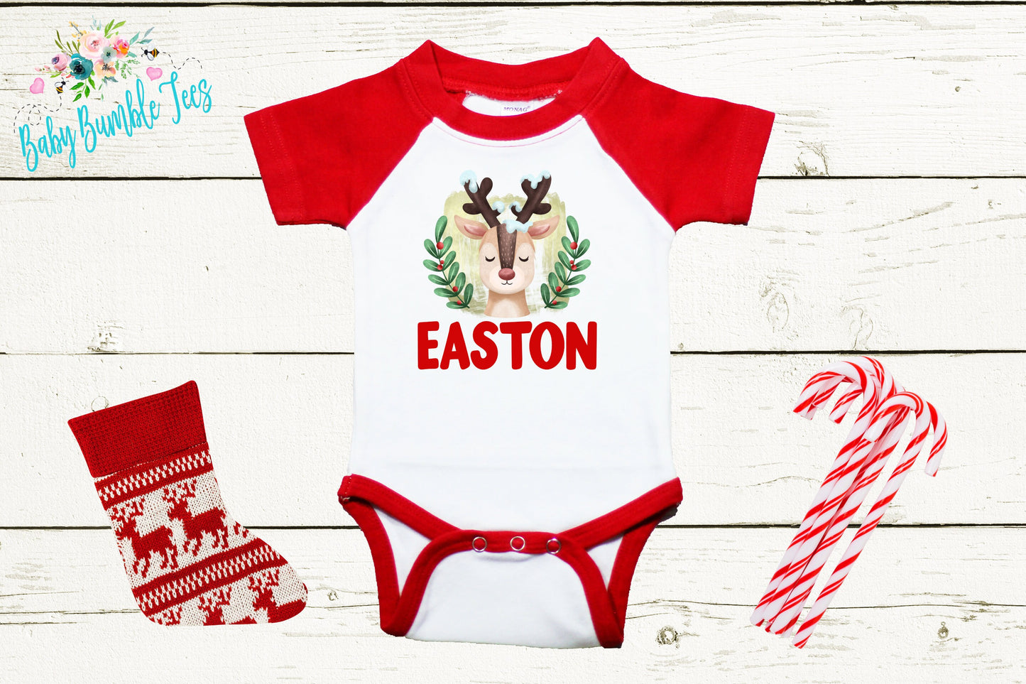 Reindeer Name // Personalized Name // Christmas // Baby Boy // Holiday // Kids Shirt // First Christmas // Reindeer // Gift