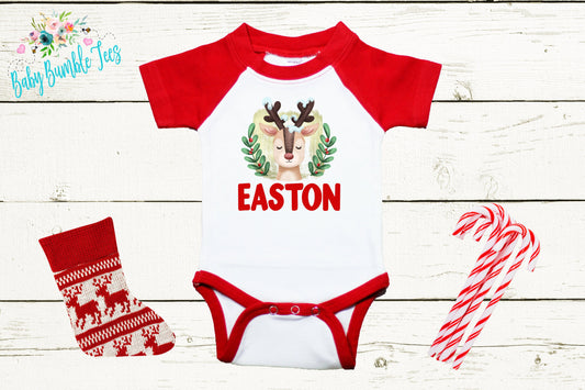Reindeer Name // Personalized Name // Christmas // Baby Boy // Holiday // Kids Shirt // First Christmas // Reindeer // Gift