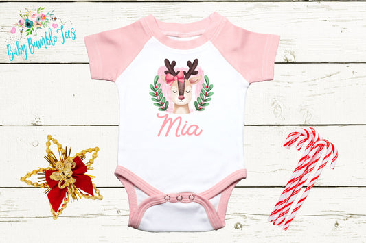Reindeer Name // Personalized Name // Christmas // Baby Girl // Holiday // Gift // Kids Shirt // First Christmas // Reindeer