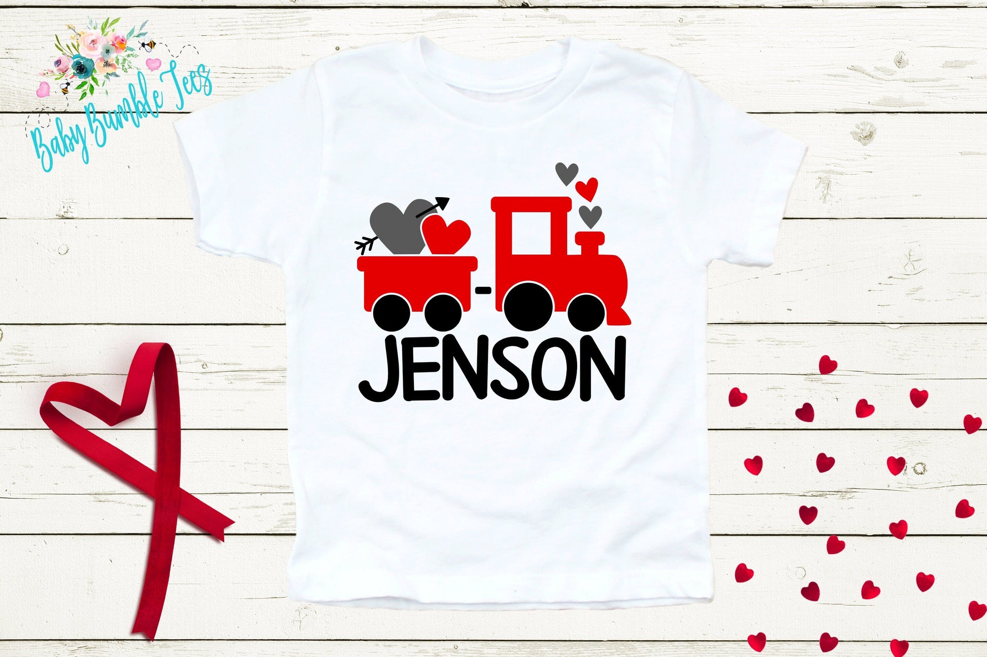 Valentines Day Train Shirt // Personalized Name // Valentine // Boy Shirt // Train // My First Valentines Day // Toddler Shirt // kids shirt