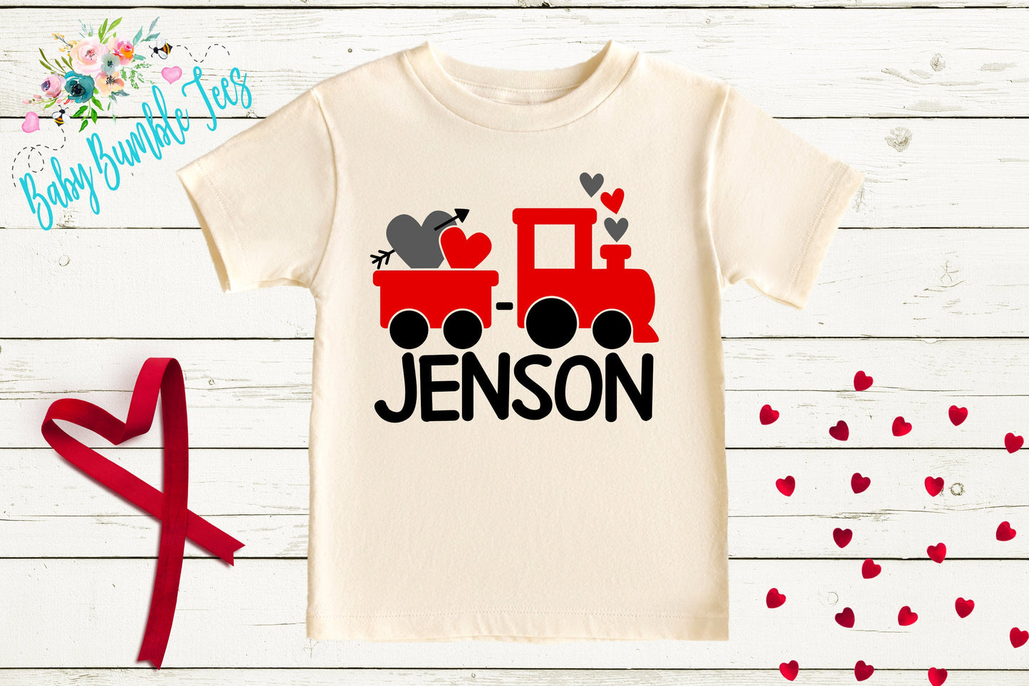 Valentines Day Train Shirt // Personalized Name // Valentine // Boy Shirt // Train // My First Valentines Day // Toddler Shirt // kids shirt