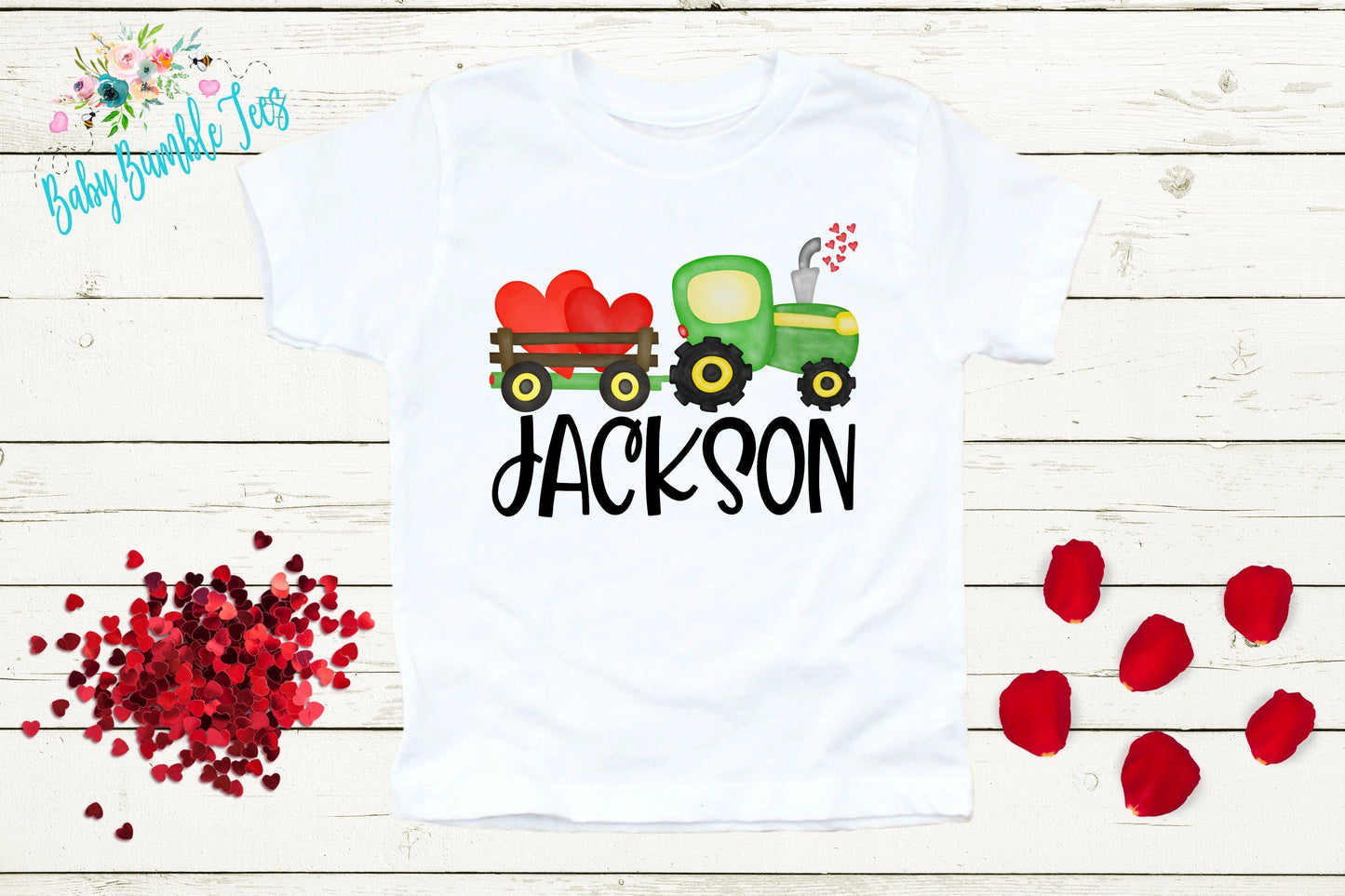 Valentines Day Truck Shirt // Personalized Name // Boys Valentine Shirt // Boy Shirt // Tractor // Valentine Toddler Shirt // kids shirt