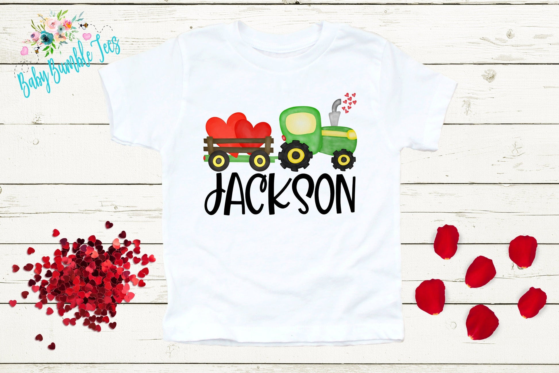 Valentines Day Truck Shirt // Personalized Name // Boys Valentine Shirt // Boy Shirt // Tractor // Valentine Toddler Shirt // kids shirt