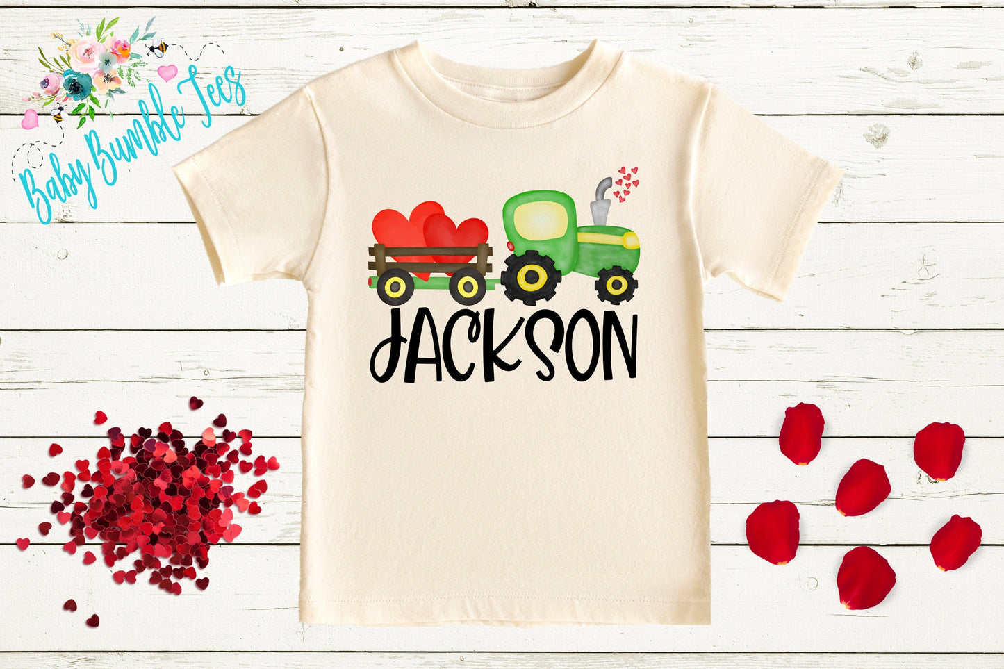 Valentines Day Truck Shirt // Personalized Name // Boys Valentine Shirt // Boy Shirt // Tractor // Valentine Toddler Shirt // kids shirt