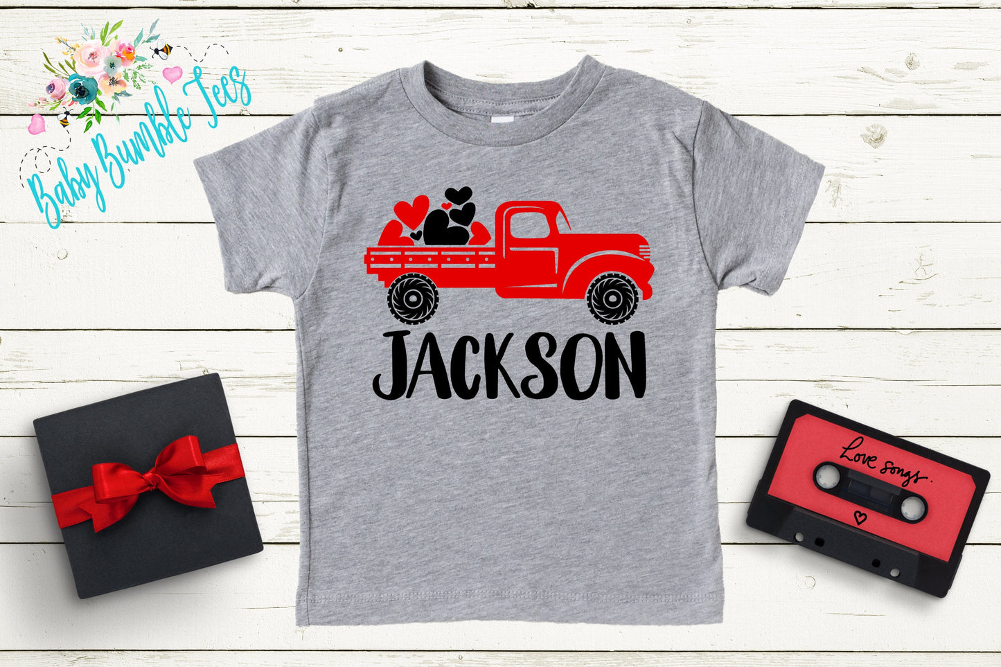 Valentines Day Truck Shirt // Personalized Name // Valentine // Boy Shirt // Truck // My First Valentines Day // Toddler Shirt // kids shirt