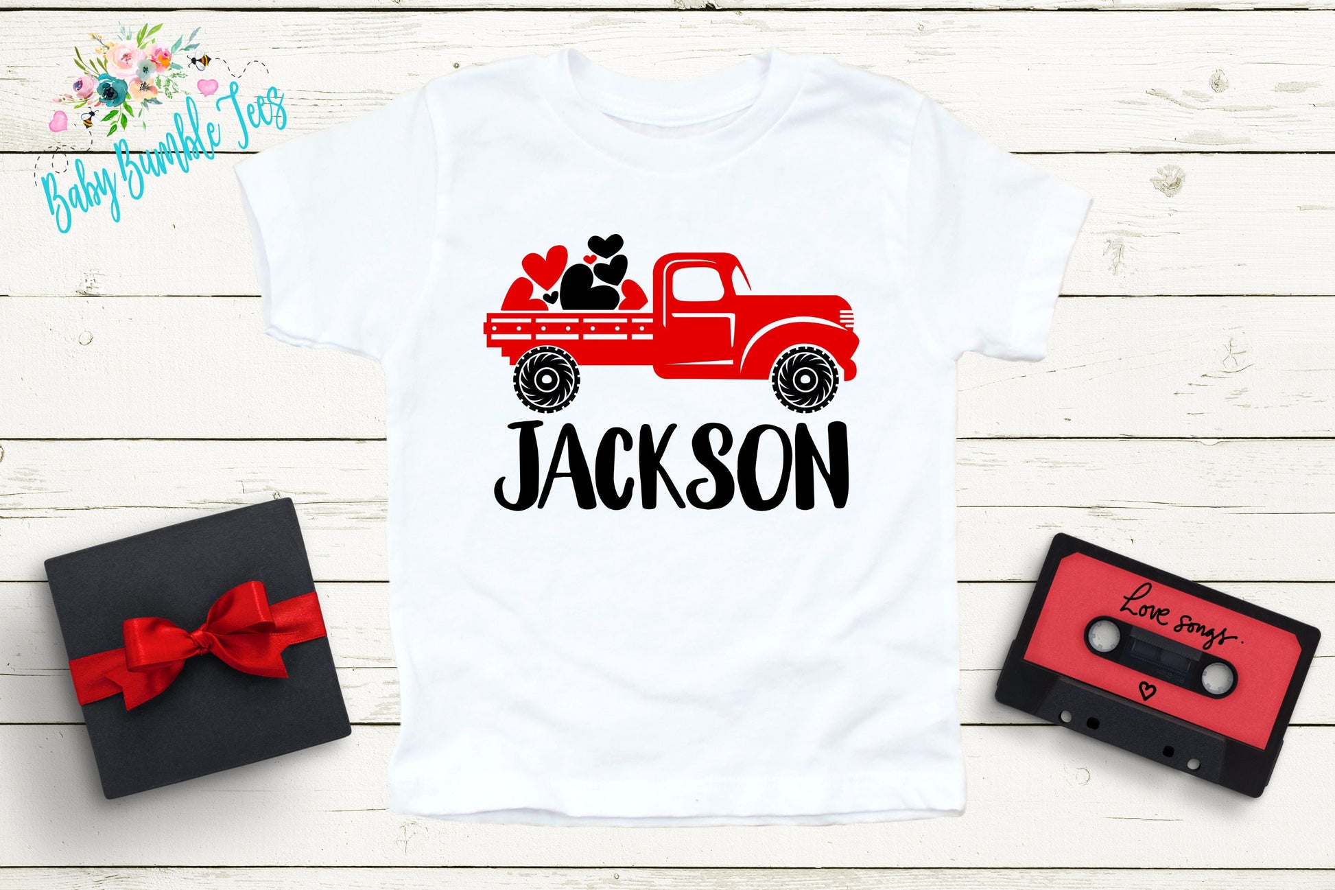 Valentines Day Truck Shirt // Personalized Name // Valentine // Boy Shirt // Truck // My First Valentines Day // Toddler Shirt // kids shirt