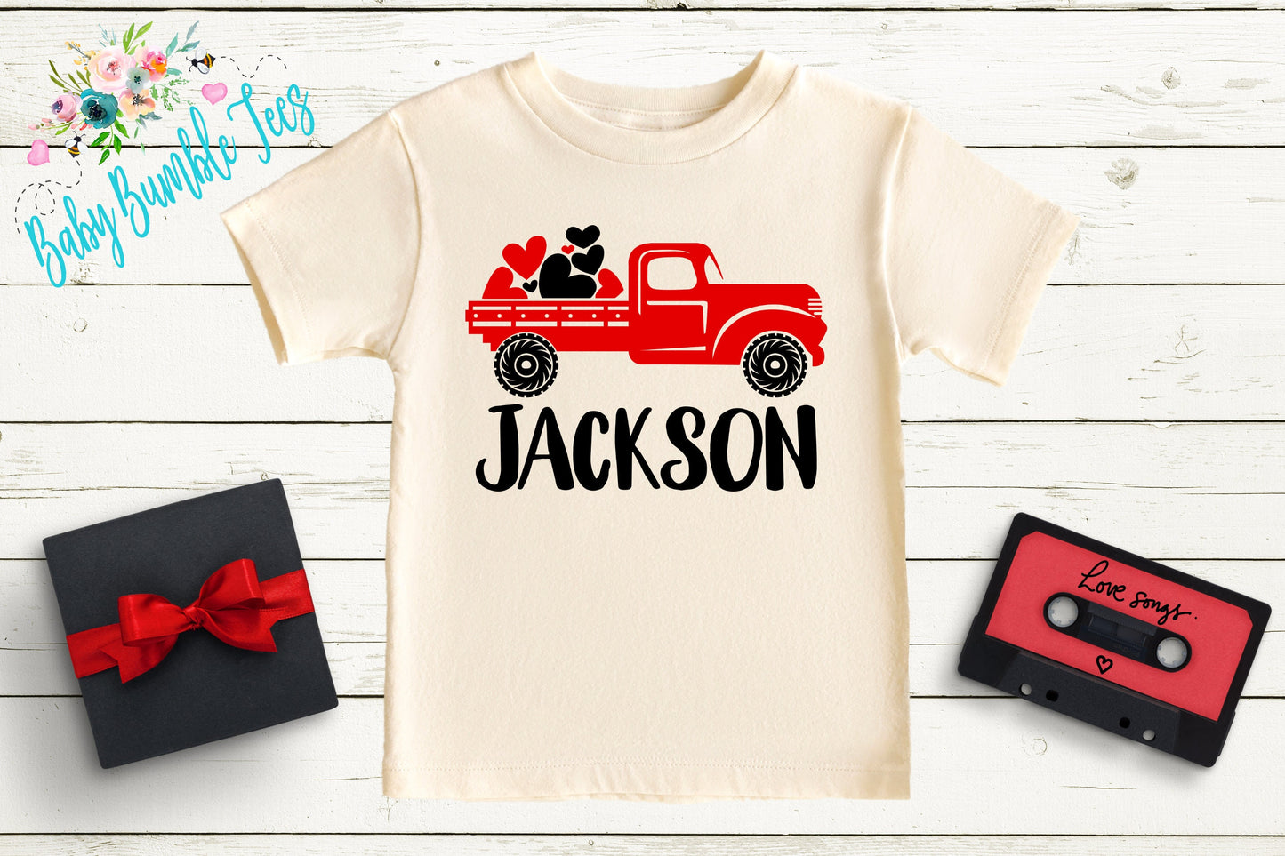 Valentines Day Truck Shirt // Personalized Name // Valentine // Boy Shirt // Truck // My First Valentines Day // Toddler Shirt // kids shirt