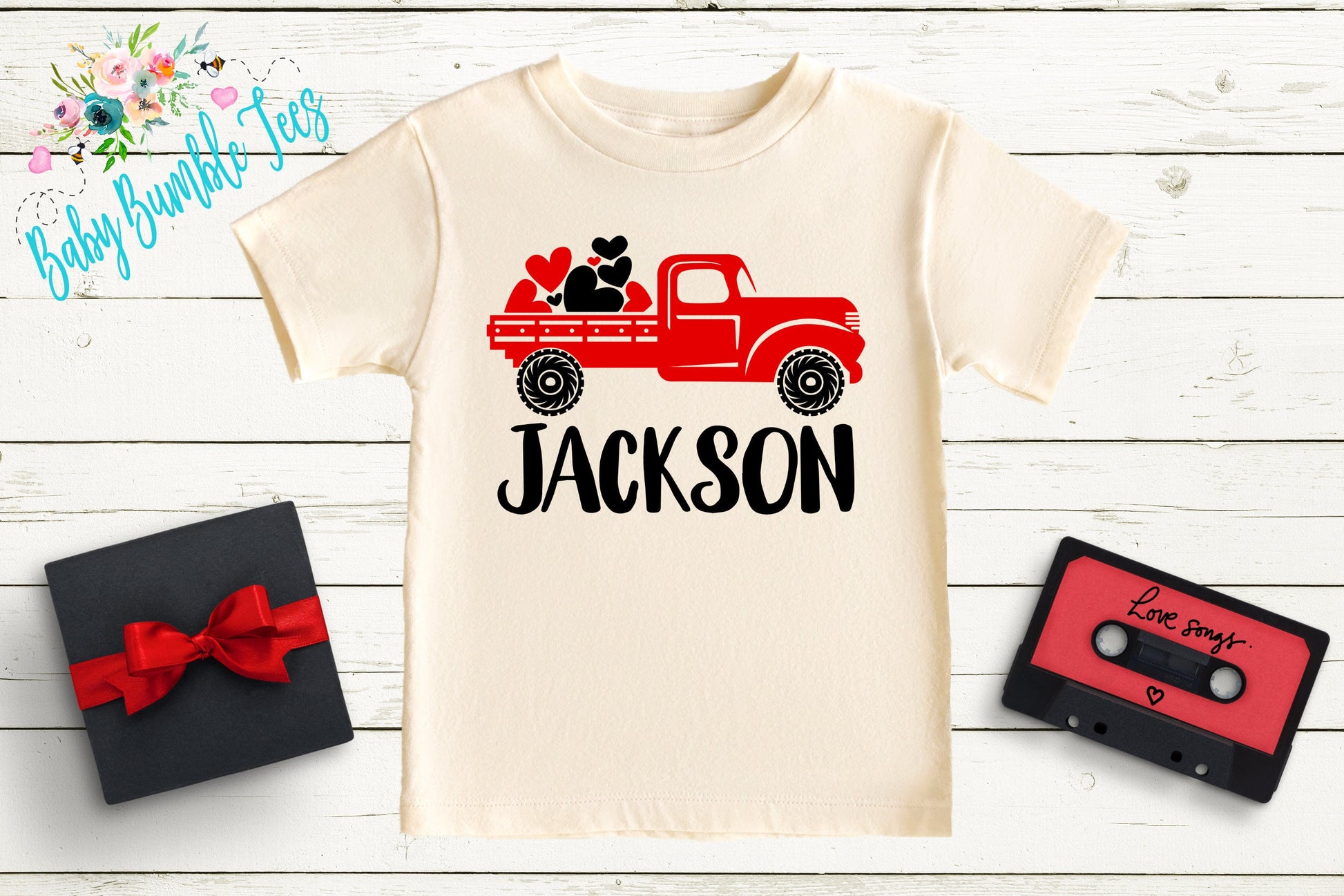 Valentines Day Truck Shirt // Personalized Name // Valentine // Boy Shirt // Truck // My First Valentines Day // Toddler Shirt // kids shirt