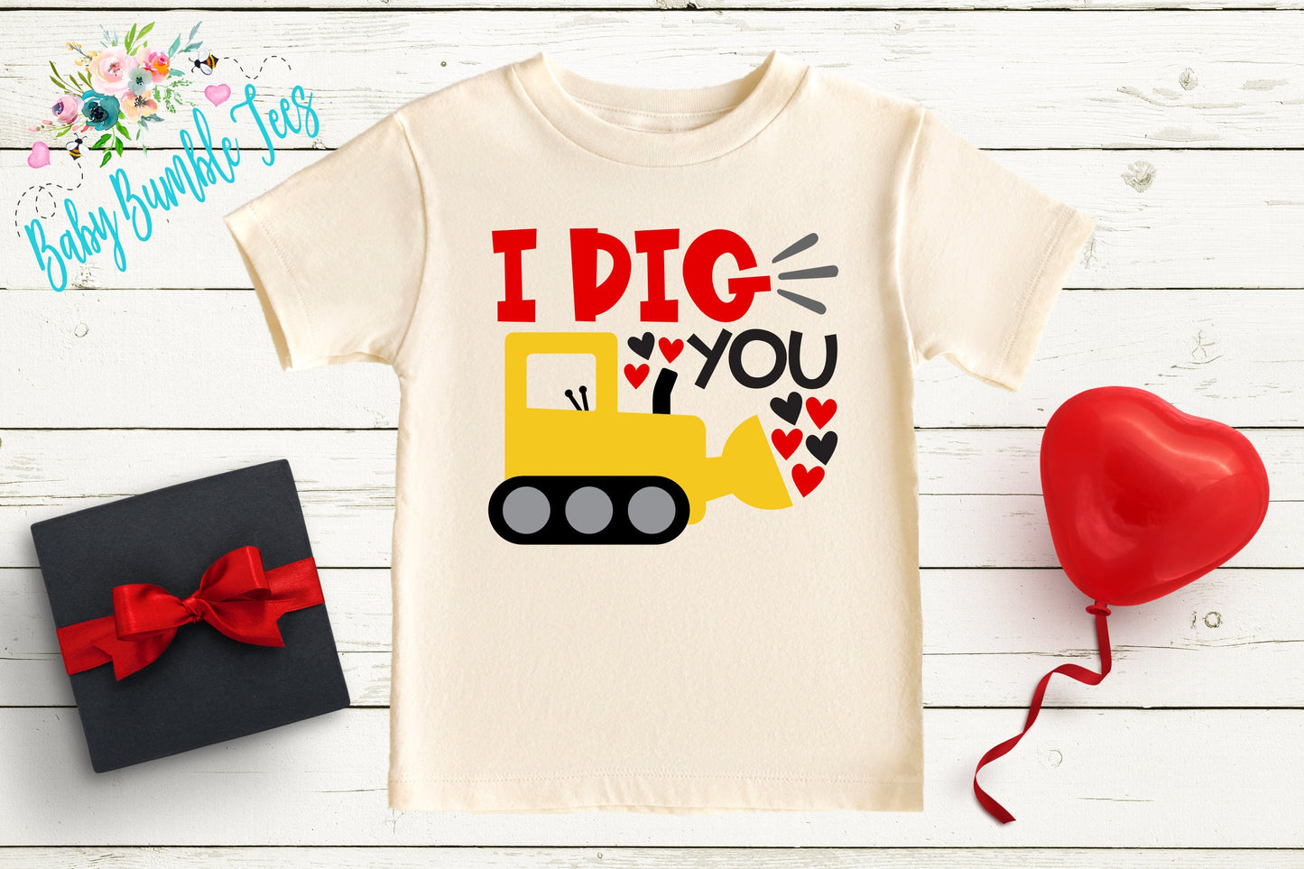 I Dig You Shirt // Valentine // Boy Shirt // Truck // My First Valentines Day // Toddler Shirt // kids shirt // Construction // Digger