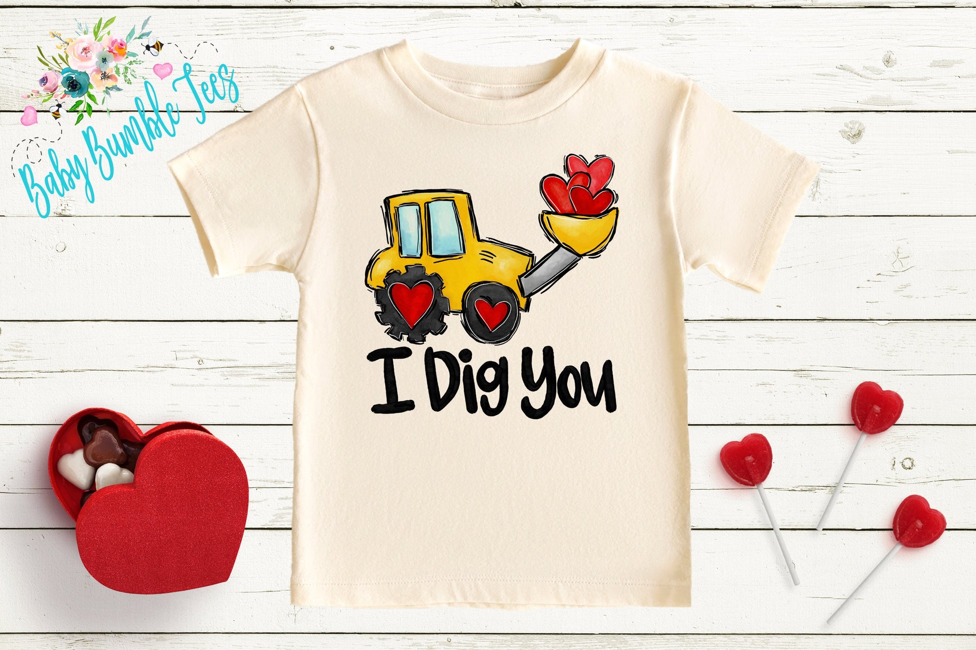 I Dig You Shirt // Valentine // Boy Shirt // Truck // My First Valentines Day // Toddler Shirt // kids shirt // Construction // Digger