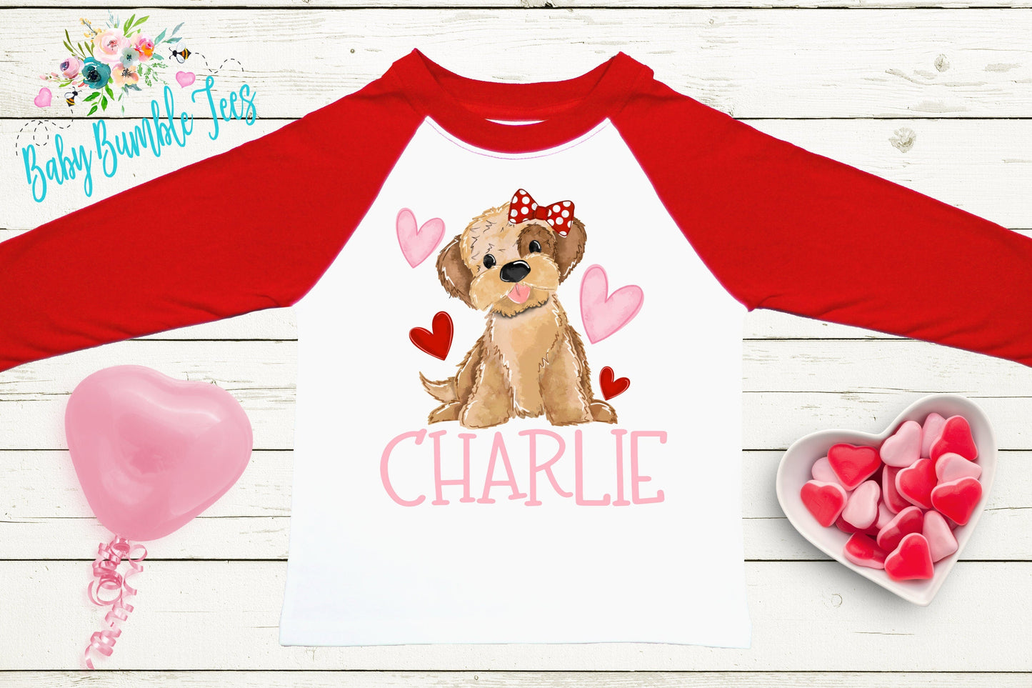 Girls Valentines Day Shirt // Puppy Shirt // Personalized Name // Dog Valentine // My First Valentines Day // Toddler Shirt // kids shirt