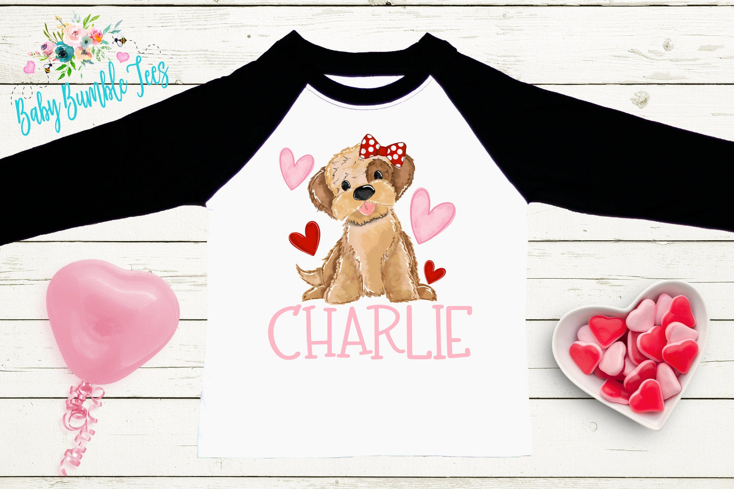 Girls Valentines Day Shirt // Puppy Shirt // Personalized Name // Dog Valentine // My First Valentines Day // Toddler Shirt // kids shirt