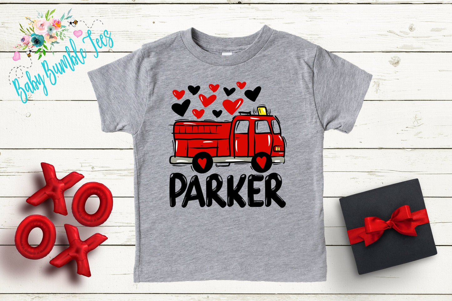 Valentines Day Fire Truck Shirt // Boys Valentines Day Shirt // Boy Shirt // Fire Truck // Kids Valentines Day // Toddler Shirt / kids shirt